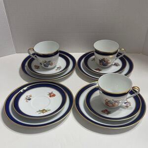 Luxury Blue and Gold Porcelain Dinnerware Set